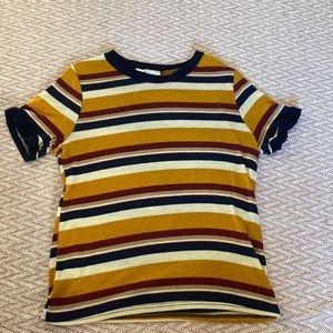 Stripe Short Sleeve Sweater Tee